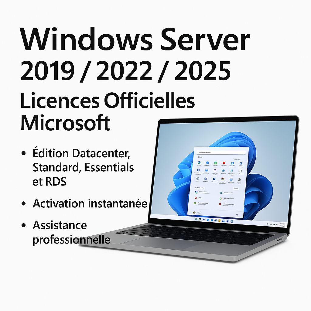 ➡️ Licences officielles Microsoft Windows Server 2019, 2022 et 2025 disponibles sur licence24.ch, avec activation instantanée et assistance professionnelle