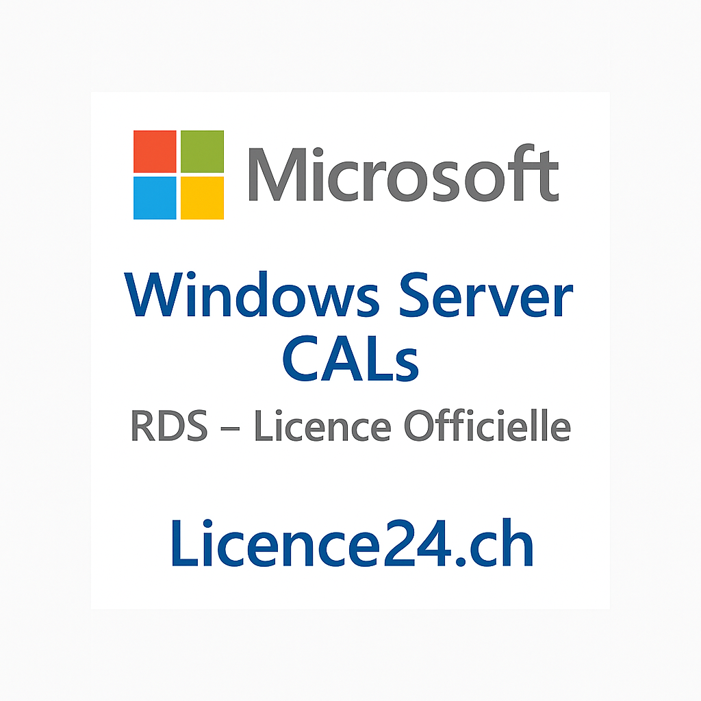 Licences officielles Microsoft Windows Server CALs RDS Remote Desktop Services disponibles sur Licence24.ch